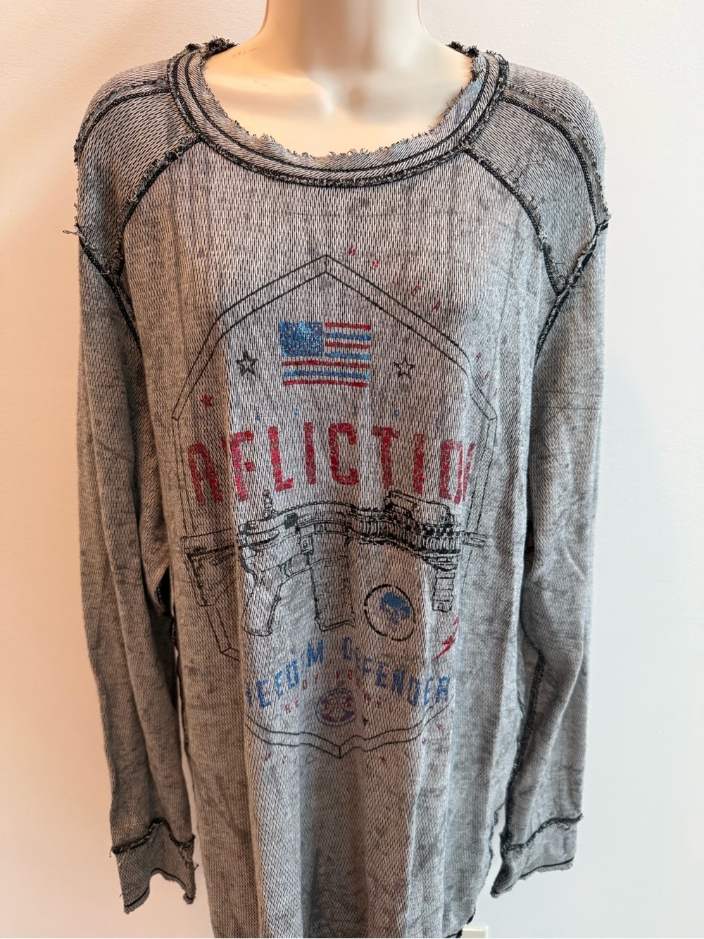 Affliction Freedom Defender Reversible Thermal Long-Sleeve Graphic T-shirt Men